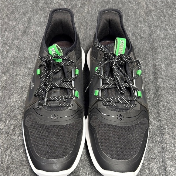 Puma Black and Green Athletic Shoes with Cushioned Sole - Picture 4 of 9